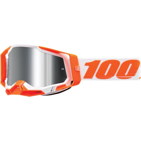 Lunettes de Motocross Racecraft 2 à Lentille Miroir Orange/Blanc