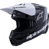 Casque de Motocross SM3 Radium Noir/Blanc incliné de face