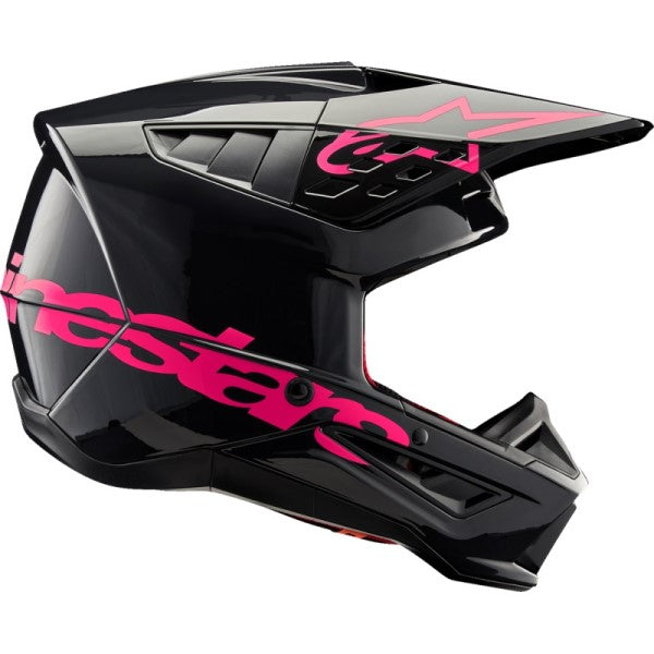 Casque de Motocross Supertech M5 Corp Noir/Rose de gauche