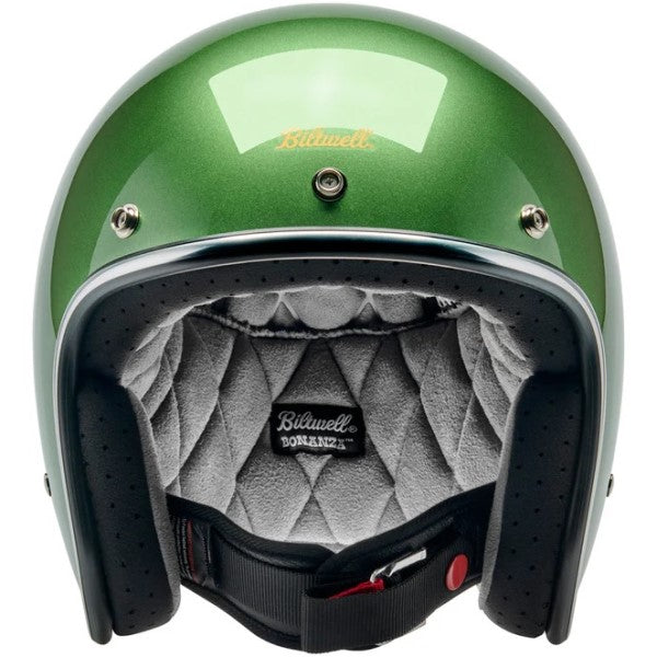 Casque Ouvert de Moto Bonanza Vert de face