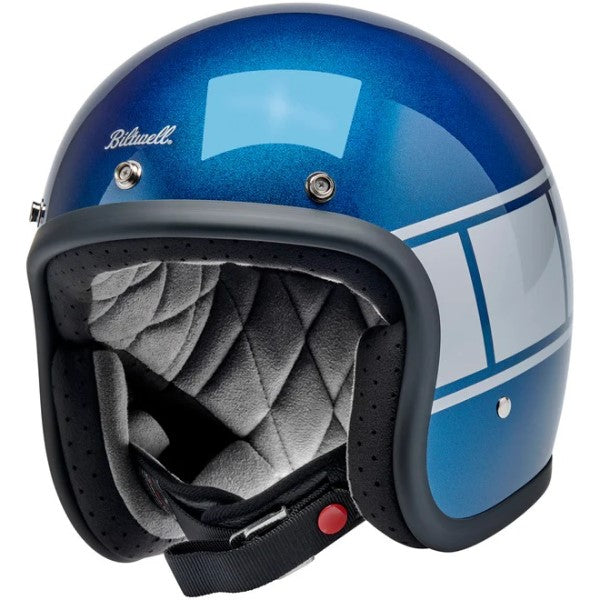 Casque Ouvert de Moto Bonanza Holeshot Bleu/Gris incliné de droite