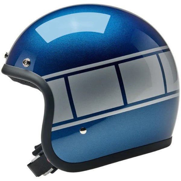 Casque Ouvert de Moto Bonanza Holeshot Bleu/Gris de droite