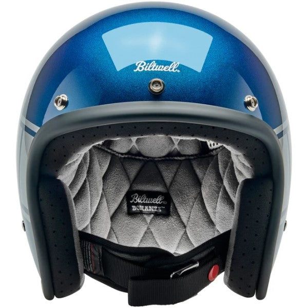 Casque Ouvert de Moto Bonanza Holeshot Bleu/Gris de face