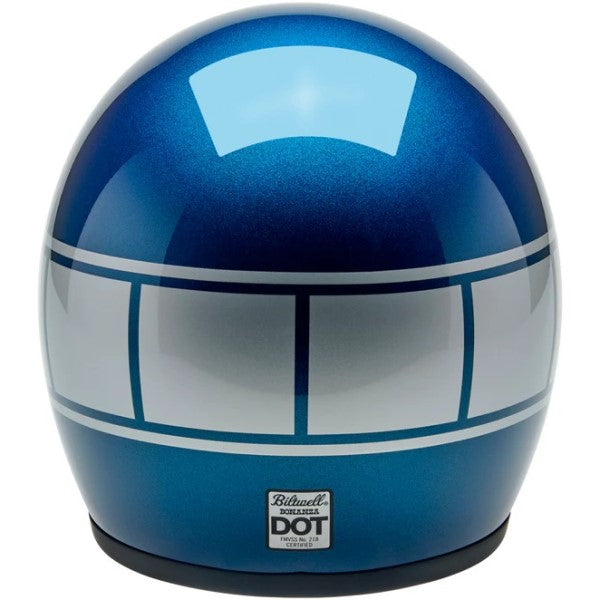 Casque Ouvert de Moto Bonanza Holeshot Bleu/Gris de dos