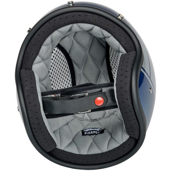 Casque Ouvert de Moto Bonanza Holeshot Bleu/Gris de dessous