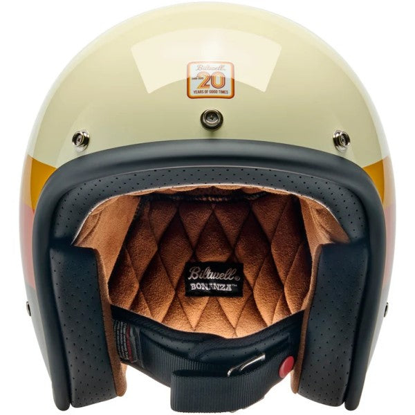 Casque Ouvert de Moto Bonanza Édition Limitée 20ème Brun/Orange de face