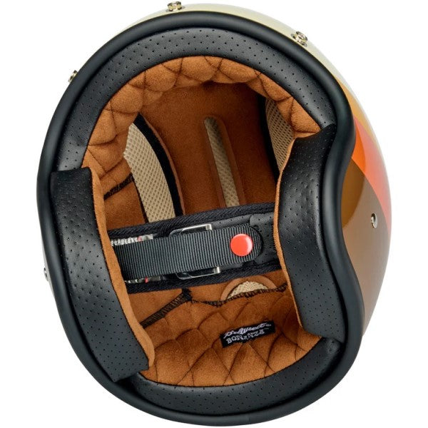 Casque Ouvert de Moto Bonanza Édition Limitée 20ème Brun/Orange de dessous