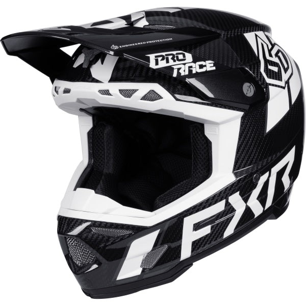 Casque 6D ART-3Y Junior FXR noir et blanc, de 3/4