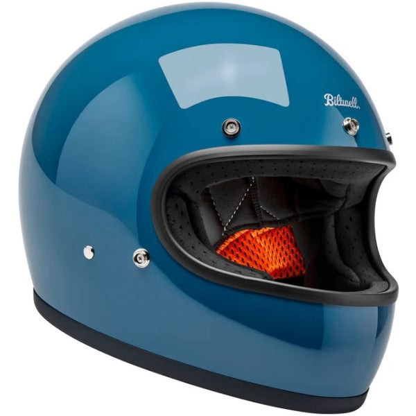 Casque Intégral de Moto Gringo Gris/Bleu incliné de gauche