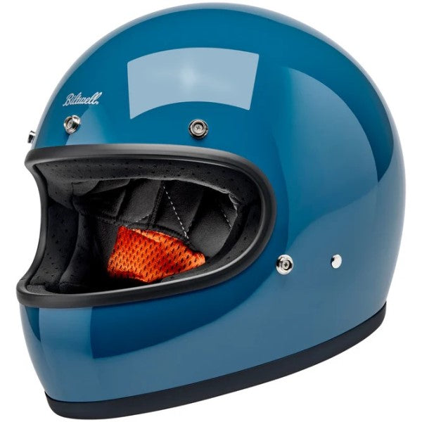 Casque Intégral de Moto Gringo Gris/Bleu incliné de droite