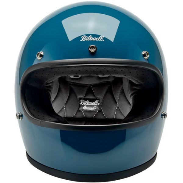 Casque Intégral de Moto Gringo Gris/Bleu de face