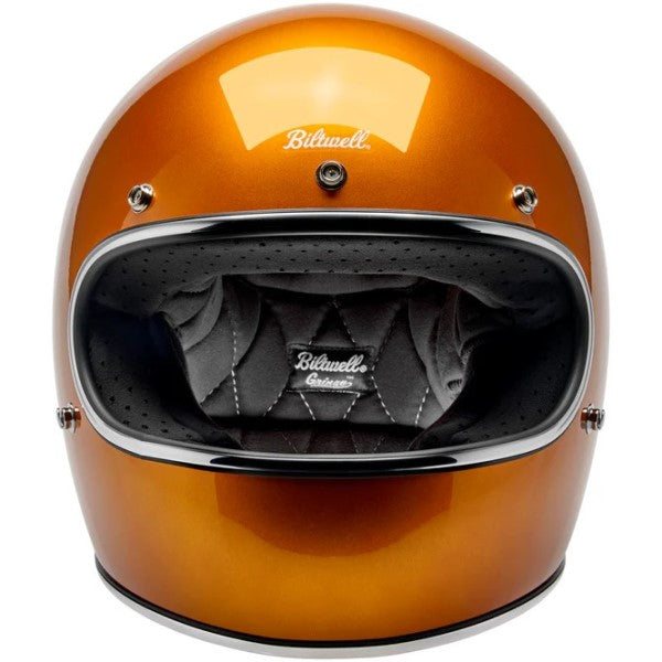 Casque Intégral de Moto Gringo Orange/Jaune de face