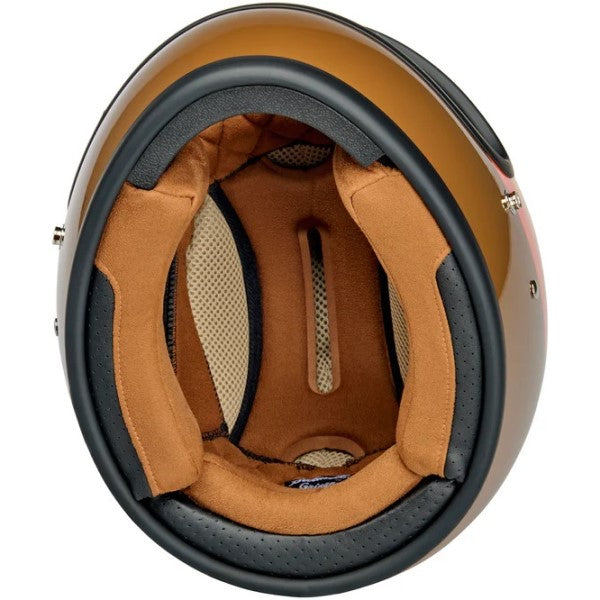 Casque Intégral de Moto Gringo Édition Limitée 20ème Brun/Orange de dessous