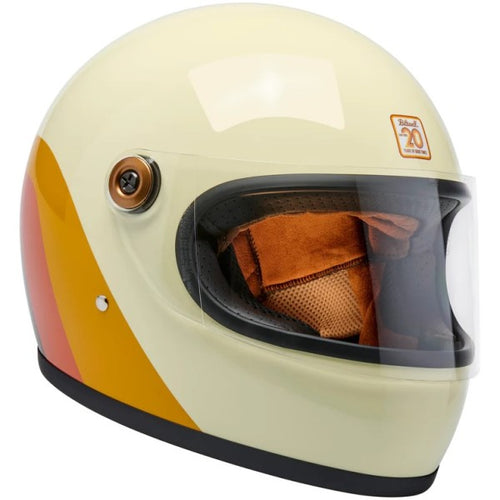 Casque Intégral de Moto Gringo S Édition Limitée 20ème Brun/Orange incliné de gauche