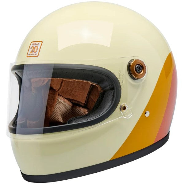 Casque Intégral de Moto Gringo S Édition Limitée 20ème Brun/Orange incliné de droite
