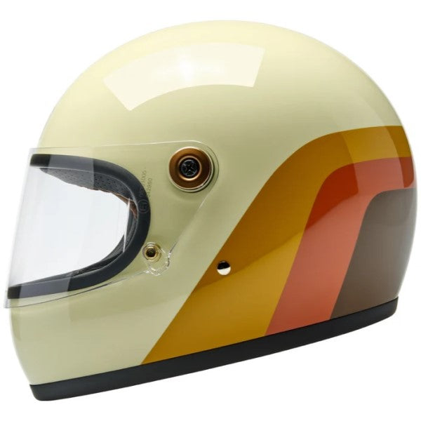 Casque Intégral de Moto Gringo S Édition Limitée 20ème Brun/Orange de droite