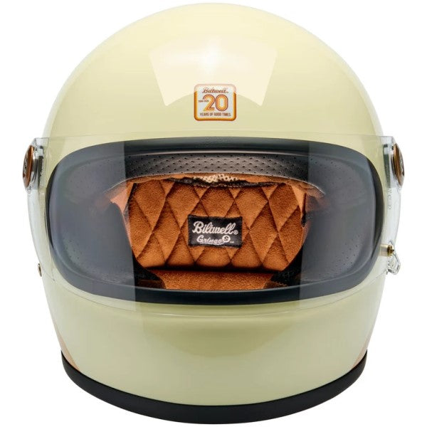 Casque Intégral de Moto Gringo S Édition Limitée 20ème Brun/Orange de face