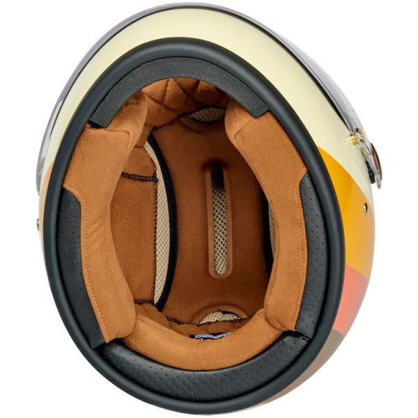Casque Intégral de Moto Gringo S Édition Limitée 20ème Brun/Orange de dessous