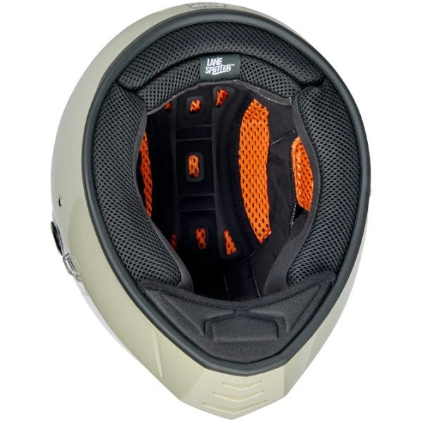 Casque Intégral de Moto Lane Splitter Vert/Blanc de dessous