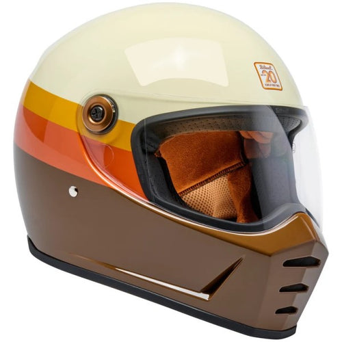 Casque Intégral de Moto Lane Splitter Édition Limitée 20ème Brun/Orange incliné de gauche