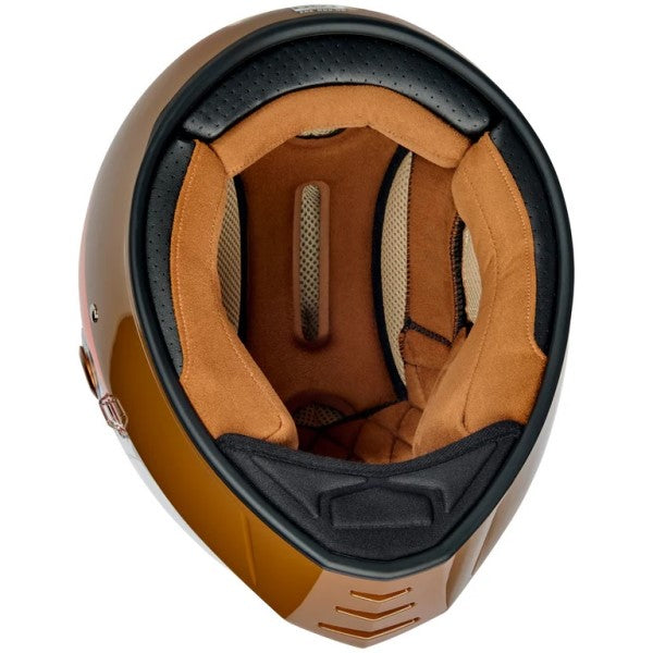 Casque Intégral de Moto Lane Splitter Édition Limitée 20ème Brun/Orange de dessous