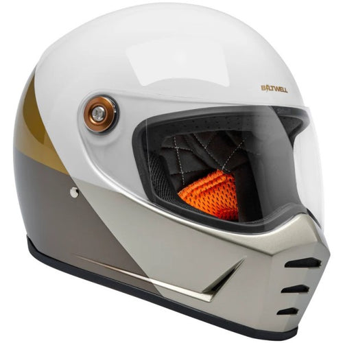 Casque Intégral de Moto Lane Splitter Intersection Noir/Blanc/Jaune incliné de gauche