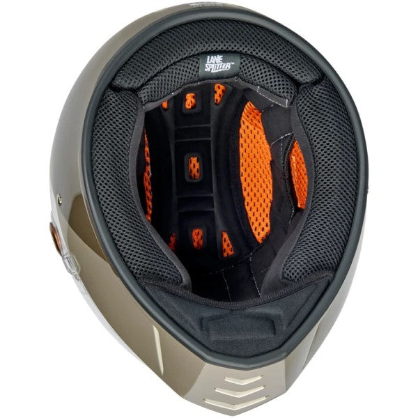 Casque Intégral de Moto Lane Splitter Intersection Noir/Blanc/Jaune de dessous