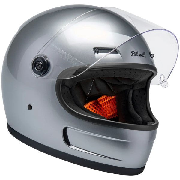 Casque Intégral de Moto Gringo SV Argent visière ouverte incliné de gauche