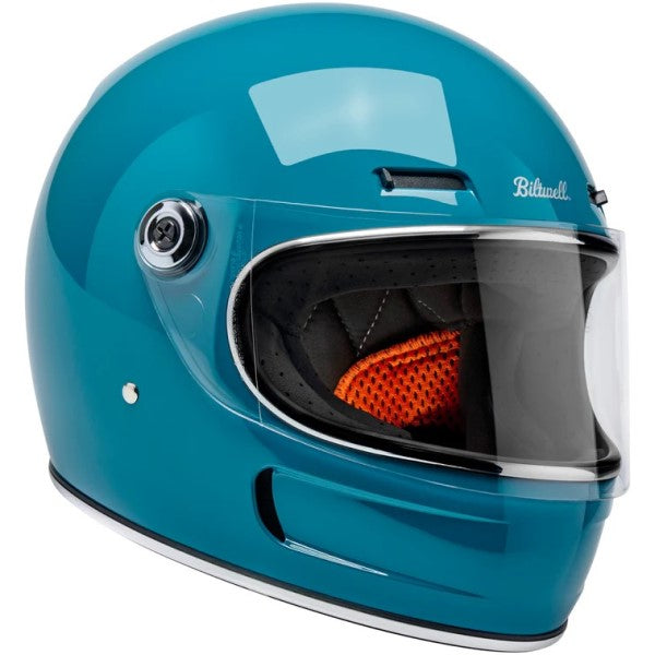 Casque Intégral de Moto Gringo SV Turquoise incliné de gauche