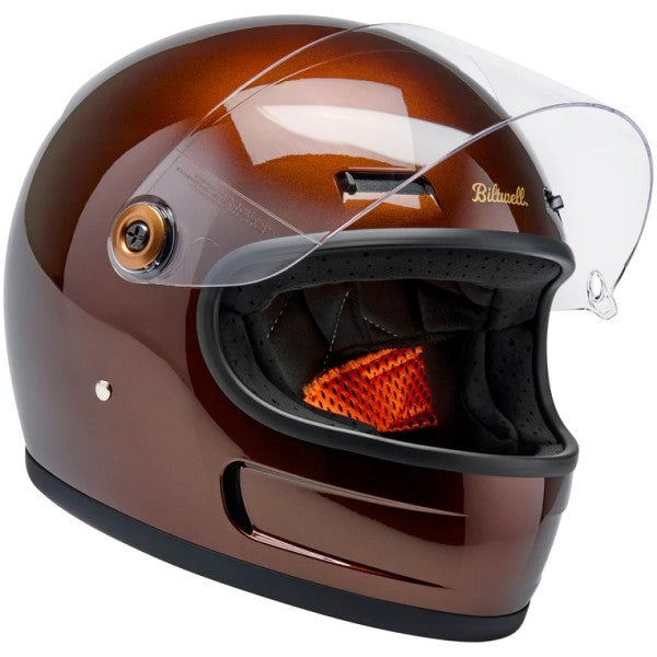 Casque Intégral de Moto Gringo SV Brun Foncé visière ouverte incliné de gauche