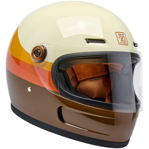 Casque Intégral de Moto Gringo SV Édition Limitée 20ème Brun/Orange incliné de gauche