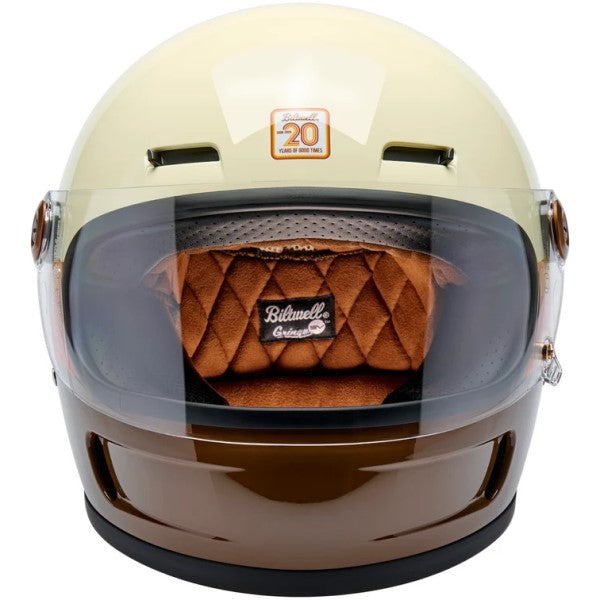 Casque Intégral de Moto Gringo SV Édition Limitée 20ème Brun/Orange de face