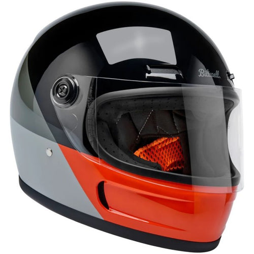 Casque Intégral de Moto Gringo SV Intersection Gris/Orange incliné de gauche