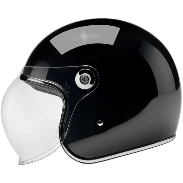 Casque Ouvert de Moto Tahoe Noir Brillant de droite