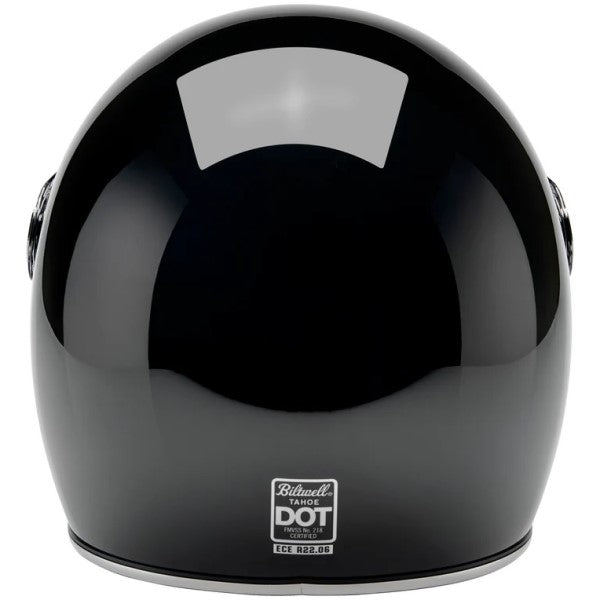 Casque Ouvert de Moto Tahoe Noir Brillant de dos
