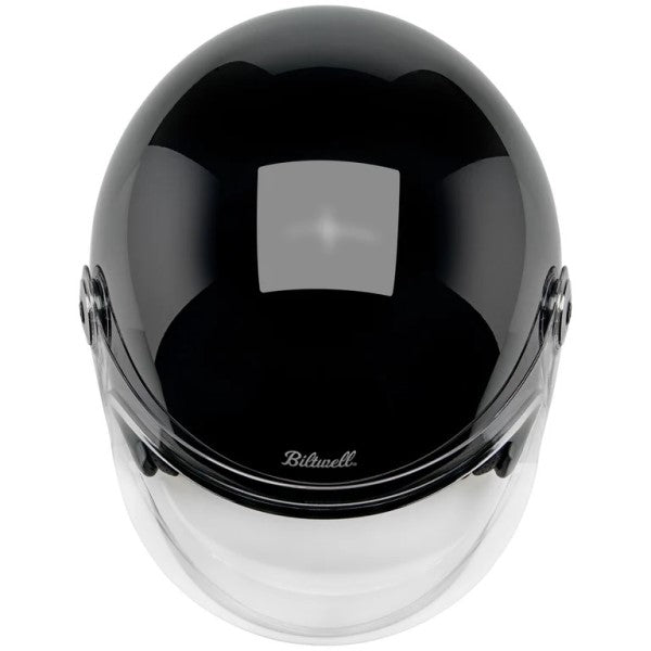 Casque Ouvert de Moto Tahoe Noir Brillant de dessus