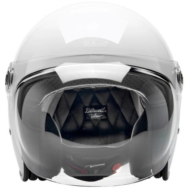 Casque Ouvert de Moto Tahoe Blanc de face
