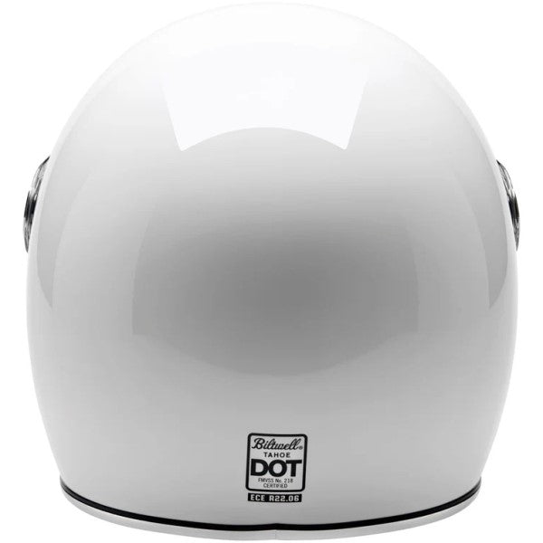 Casque Ouvert de Moto Tahoe Blanc de dos