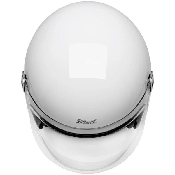Casque Ouvert de Moto Tahoe Blanc de dessus