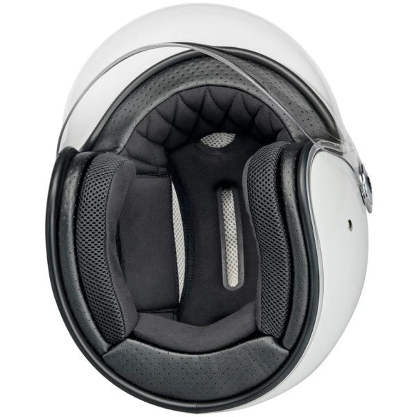 Casque Ouvert de Moto Tahoe Blanc de dessous