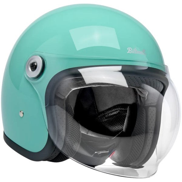 Casque Ouvert de Moto Tahoe Vert incliné de gauche