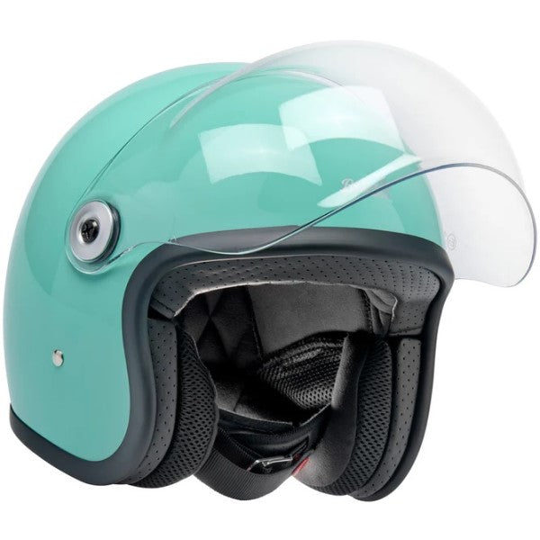 Casque Ouvert de Moto Tahoe Vert visière ouverte