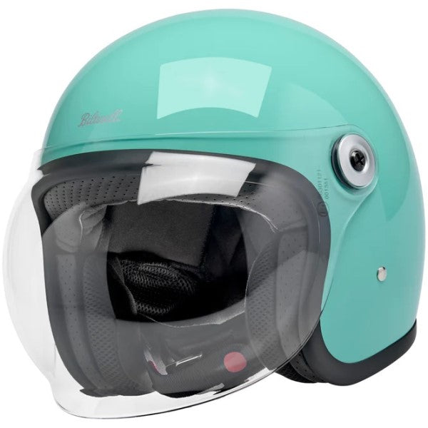 Casque Ouvert de Moto Tahoe Vert incliné de droite