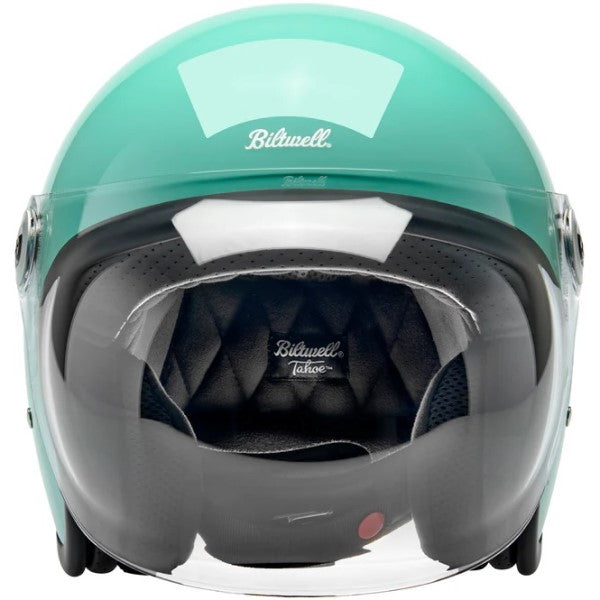 Casque Ouvert de Moto Tahoe Vert de face