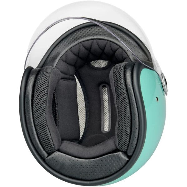 Casque Ouvert de Moto Tahoe Vert de dessous