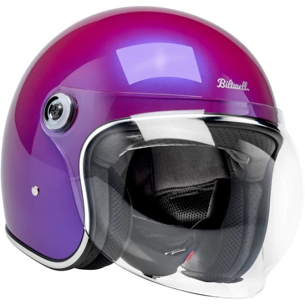 Casque Ouvert de Moto Tahoe Mauve incliné de gauche