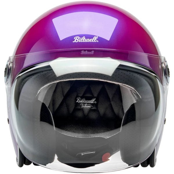 Casque Ouvert de Moto Tahoe Mauve de face
