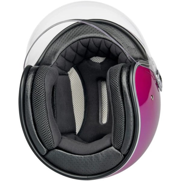 Casque Ouvert de Moto Tahoe Mauve de dessous