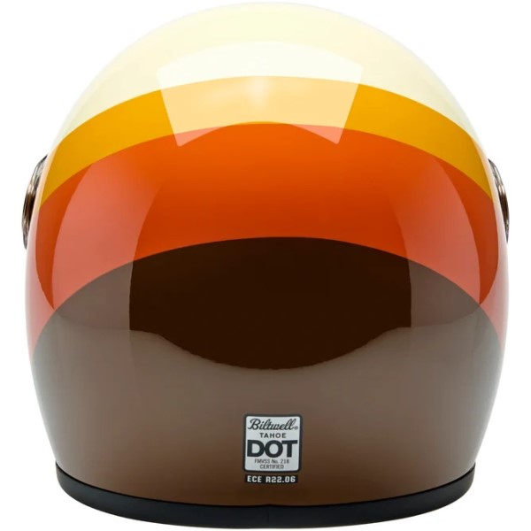 Casque Ouvert de Moto Tahoe Édition Limitée 20ème Brun/Orange de dos