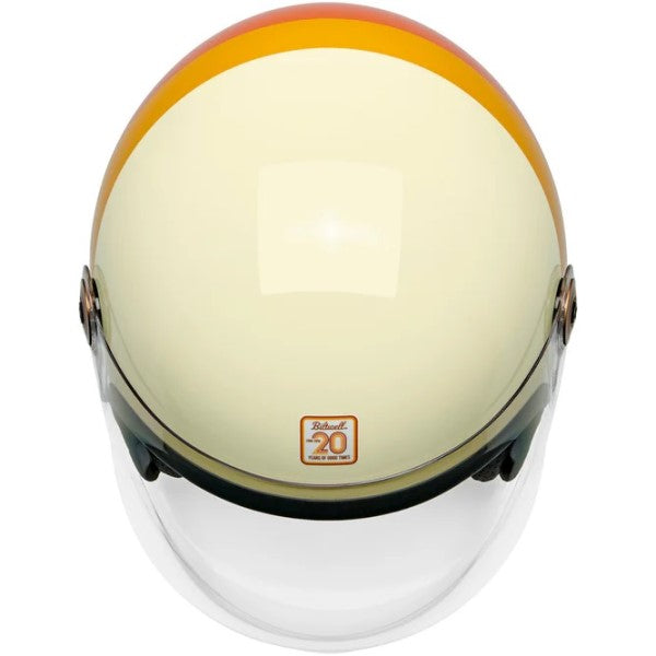Casque Ouvert de Moto Tahoe Édition Limitée 20ème Brun/Orange de dessus